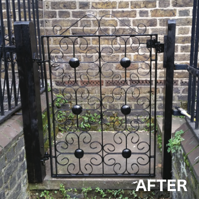 A fixed gate, after woodwork repair